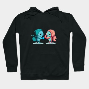 TWO COOL BETTA FISH FIGHTING Hoodie